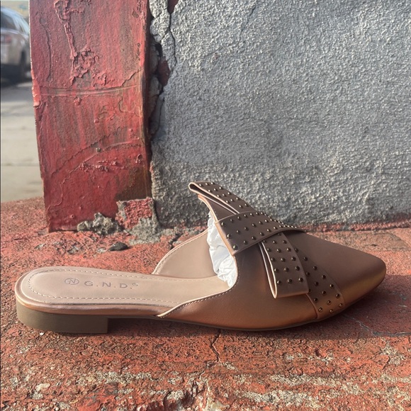 Elegant Brown Studded Mules - Picture 2 of 5